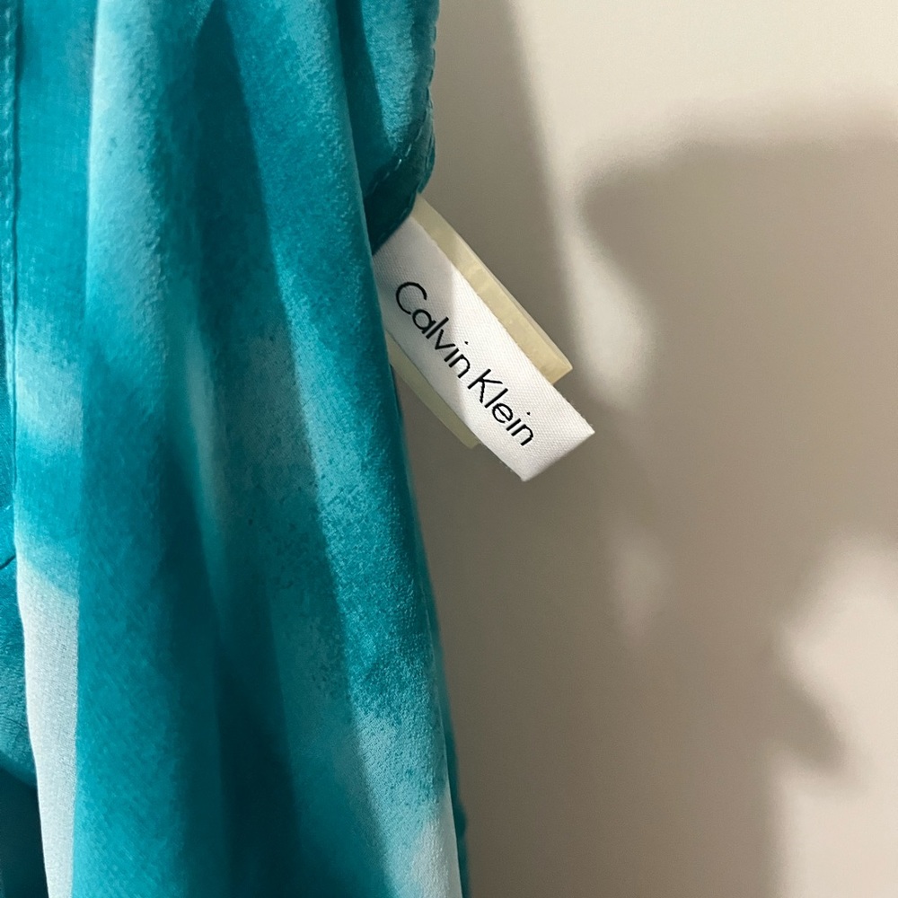 Teal and White Calvin Klein shawl shrug - Picture 5 of 8